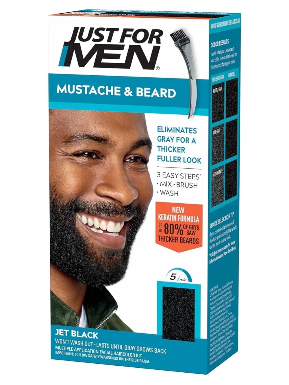 Mustache & Beard Hair Color Kit - Jet Black